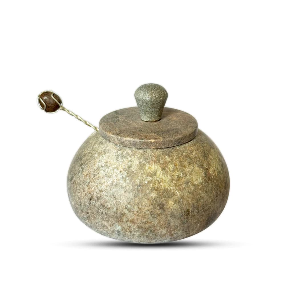 Pimenteira Medieval Rustica De Pedra Sabão Natural