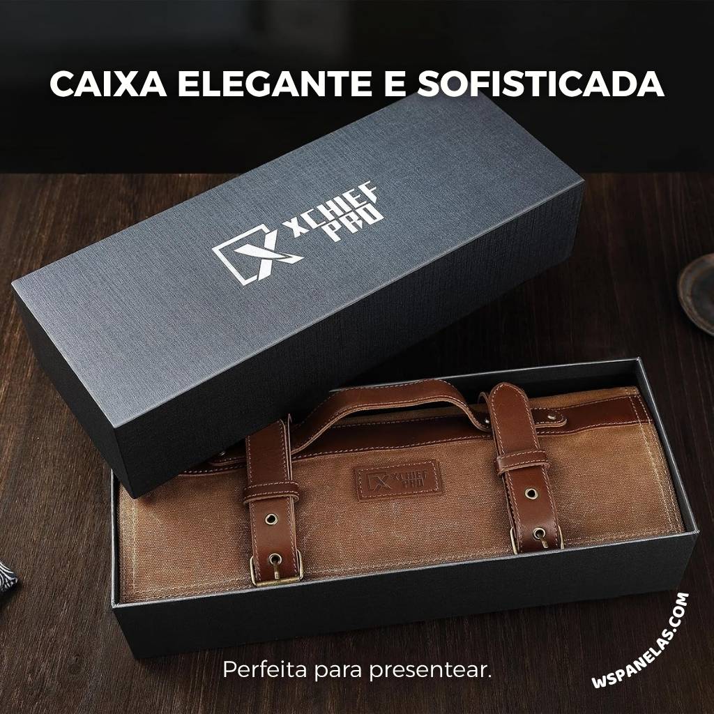 Kit Chef Nakiri Santoku 9 Peças com Tábua de Corte - Aço Carbono + Bolsa - Imagem 7