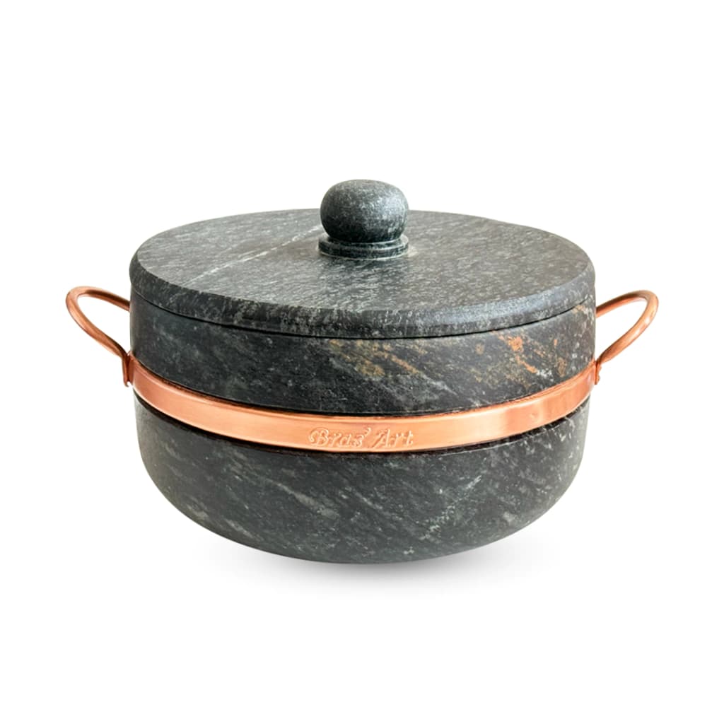 Panela De Pedra Sabão Abaulada Alta 5 Litros