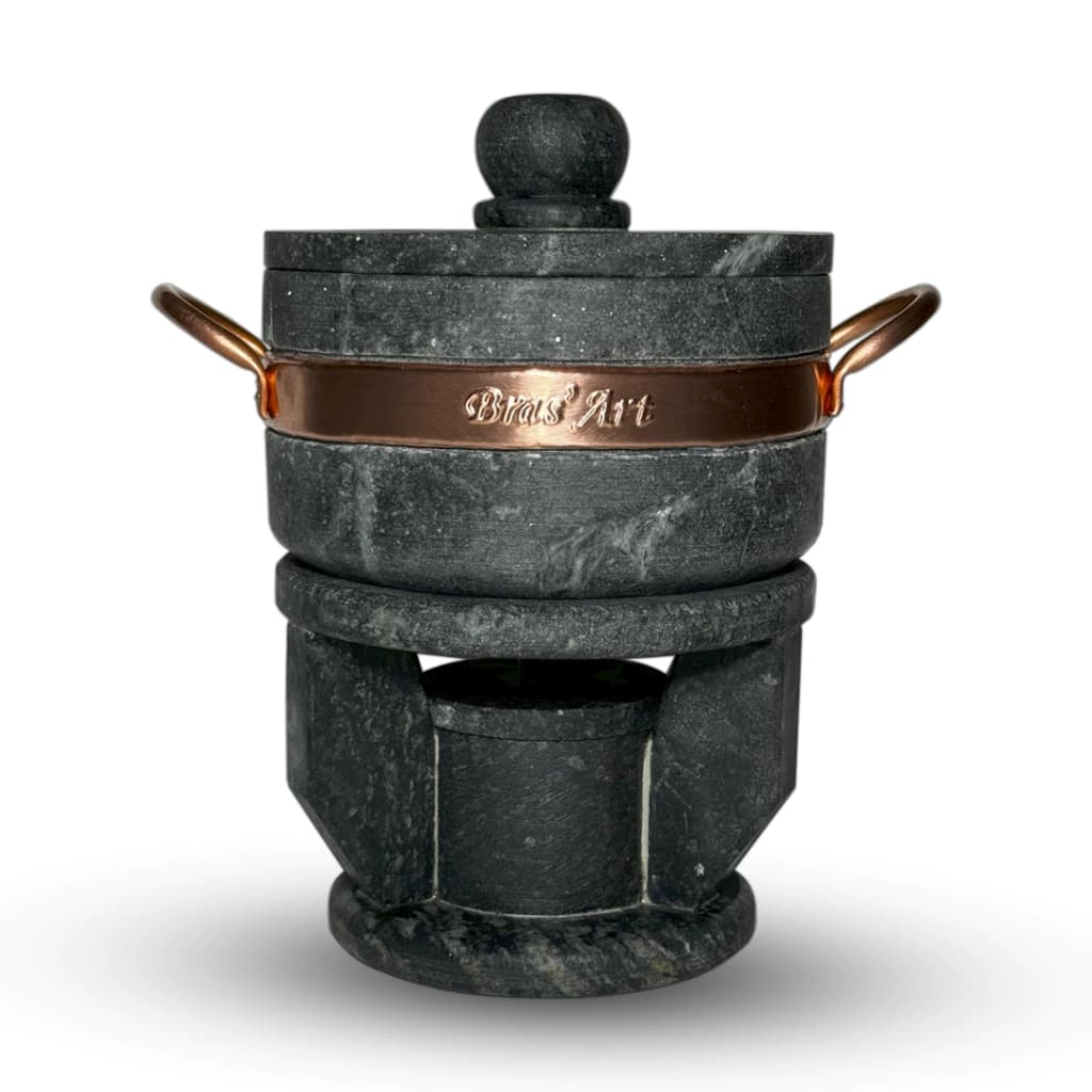 Fondue De Pedra Sabão 1,5 Litros Ideal Para Queijos E Chocolate