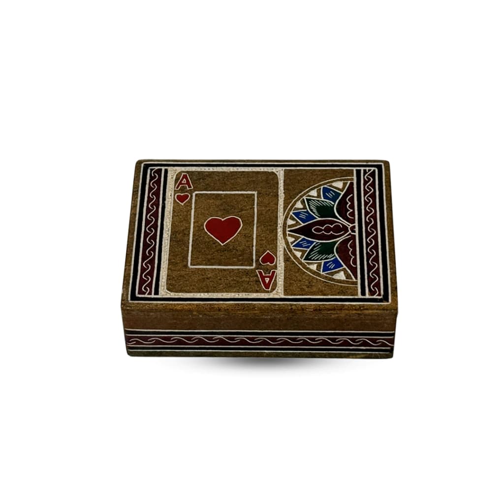 Porta Baralho De Pedra Sabão Decorado