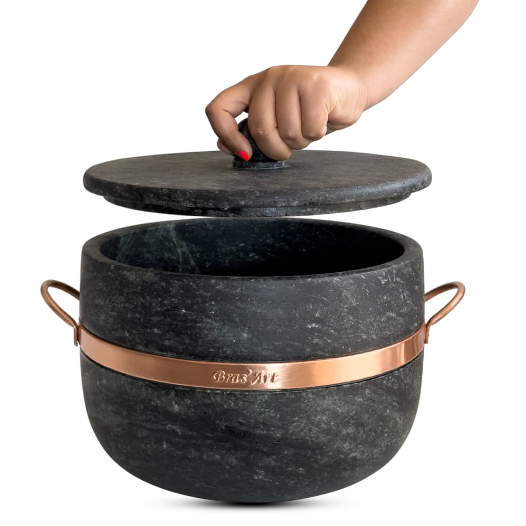 Panela De Pedra Sabão Caldeirão Alta 9 litros