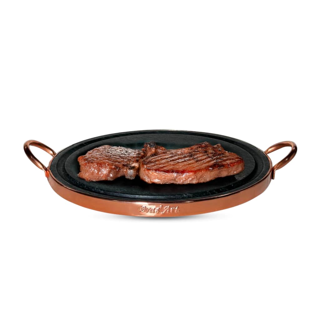 Chapa De Pedra Sabão 27 cm Para Grelhar Carnes Peixes E Legumes