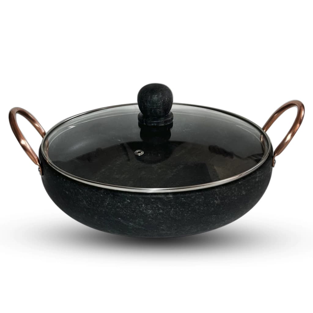 Frigideira Moquequeira Com Alças em Cobre e Tampa de Vidro