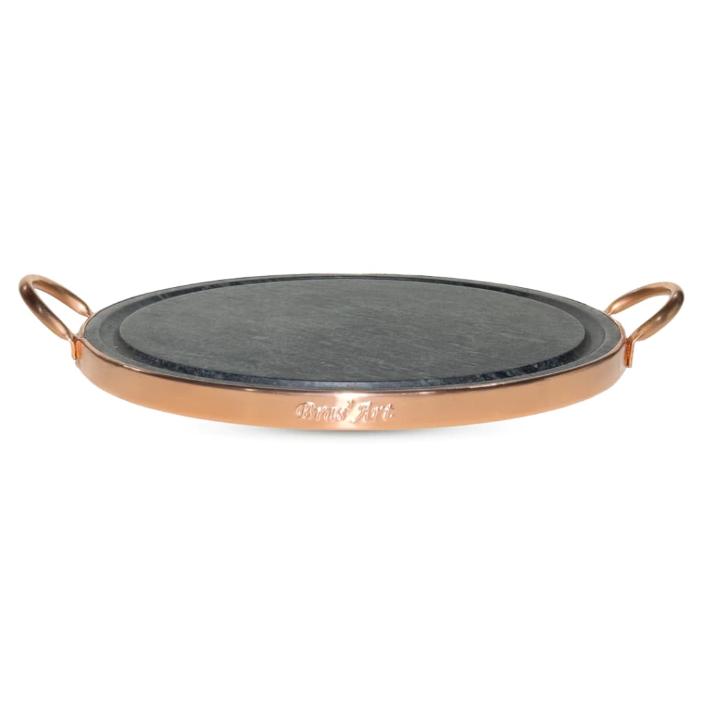 Chapa Para Grelhar Carne 37 cm De Pedra Sabão